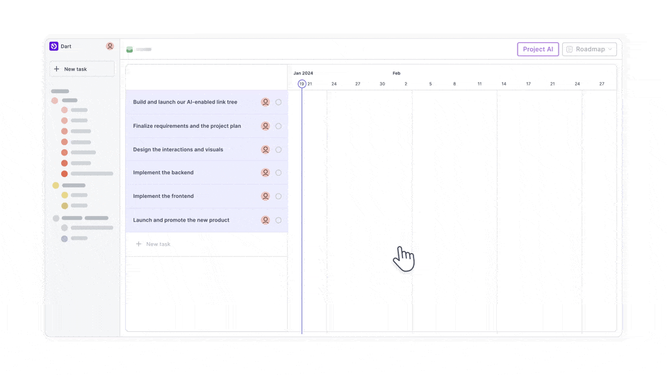 Dart AI planning feature screenshot