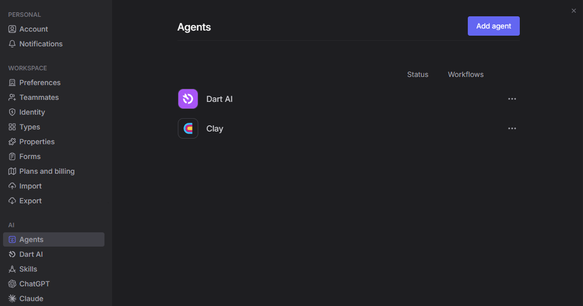 Dart AI sales research agent feature screenshot
