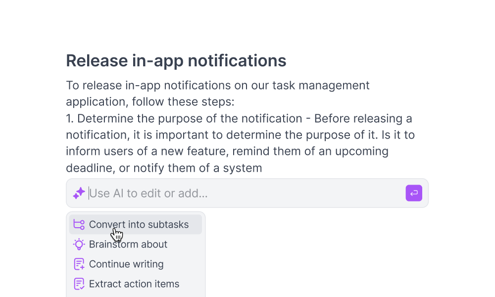 Dart AI slash commands feature screenshot
