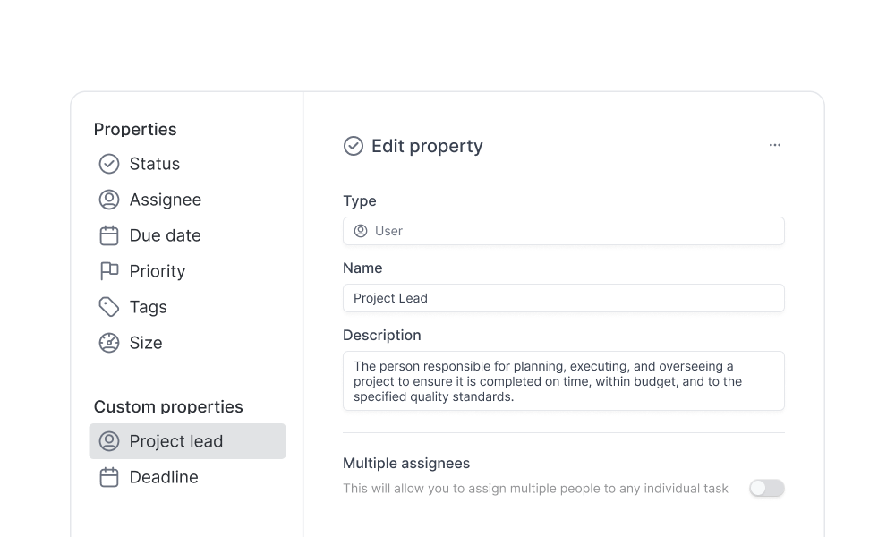 Dart Custom Properties feature screenshot